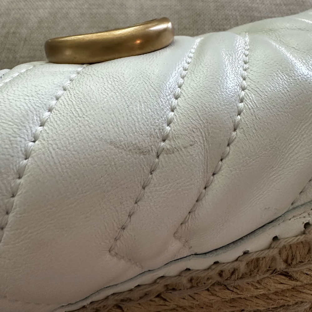 GUCCI platform Charlotte Matelasse gold GG logo espadrille jute mule - Picture 9 of 9